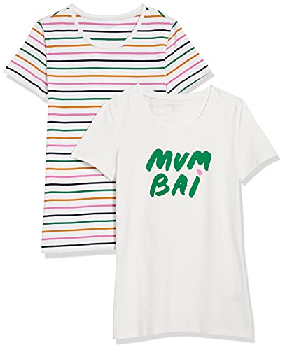 White/White/Pink, Graphic Print/Horizontal Stripe White/White/Pink, Graphic Print/Horizontal Stripe