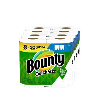 Bounty Quick Size Paper Towels, White, 128 Count (Pack of 8)